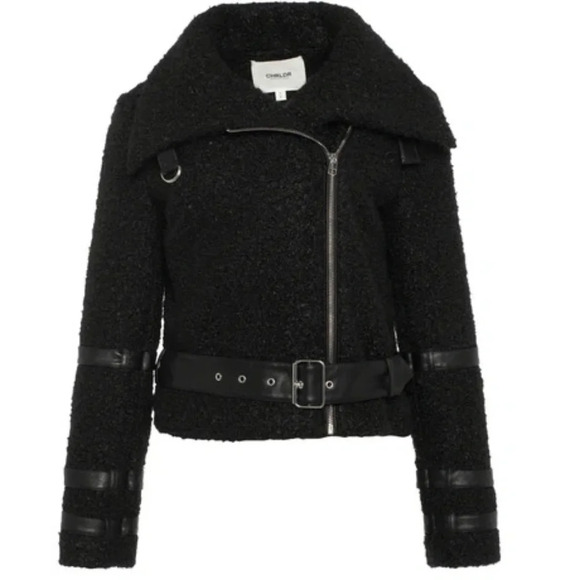 NWT Anthropologie CHRLDR  Milki Cropped Black Teddy Bear Jacket L - Picture 2 of 9